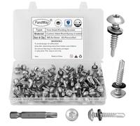 80 Piezas Tornillos Autorroscantes M5,5x19 mm, Tornillos Roscachapas con Arandela EPDM,Tornillos Autoperforantes de Cabeza Redonda Epoxi con 1 T30 bit para Metal Panel Sandwich Tejado Chapas (Plata)