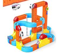 80 Piezas Tren Electrico Juguete Niños, DIY Cube Track Regalo Niño Niña 3 4 5 6 7 8 Años Cubos 3D Tren Magnetico Eléctrico Juguetes Niño 3-8 Años