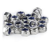 80 Piezas Tuerca M8, Tuercas Hexagonales de Acero Inoxidable DIN 985, Tuercas Autoblocantes de Acero Inox, Métrico Tuerca de Seguridad con Anillo de Nylon para Tornillos Pernos Varillas Roscadas