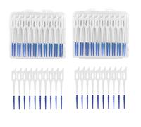 80 púas de hilo dental, cepillos interdentales, palillos de hilo dental, con estuche de almacenamiento para herramienta de cepillo, palillos de dientes, palillos interdentales, herramienta de limpieza de palillos de dientes, limpieza diaria de dientes (azul)