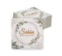 80 servilletas con texto en alemán "Schön Dass Du Da Bist, Servilletas de cumpleaños, bodas, color verde eucalipto, para comunión, confirmación, bautizo, cumpleaños, boda