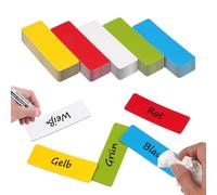 80 tiras magnéticas para escribir, 60 x 20 mm, imanes borrables para escribir, 5 colores para pizarra, pizarra magnética, nevera