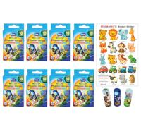 80 tiritas infantiles FIGO, motivos aventureros y gratuitos: pegatinas Bergmann ®, juego de tiritas para niñas y niños, clínicamente probados, resistentes al agua, tiritas, pegatinas de colores