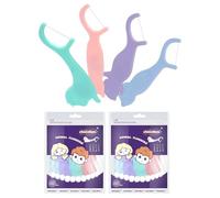 80 unidades de hilo dental para niños, hilo dental para niños, con mango adecuado para niños, en 4 formas de animales multicolor