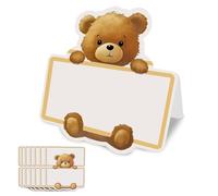 80 unidades de marcadores de sitio, tarjetas de osito para bautizo, bautizo, nacimiento y cumpleaños. Tarjetas plegables decorativas para eventos y fiestas especiales