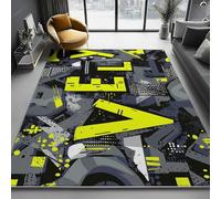 80 x 150 cm Alfombra Lavable, Antideslizante Pelo Corto con Estampado Arte Callejero De Grafiti Moderno, Alfombra Decorativa para Salón, Dormitorio Cocina Entrada, Gris