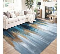 80 x 150 cm Alfombras Salón Azul Moderno Líneas Texturas Alfombra Pelo Corto Suave Antideslizante Alfombra de Dormitorio Alfombras para Salon Habitacion
