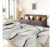 80 x 150 cm Alfombras Salón Gris Naturaleza Plantas Hojas Líneas Alfombra Pelo Corto Suave Antideslizante Alfombra de Dormitorio Alfombras para Salon Habitacion