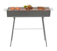 80 x 18 cm horno + estructura + parrilla 31,5 x 7 pulgadas carbón portátil Camping Picnic barbacoa plegable barbacoa de carbón vegetal barbacoa acero inoxidable jardín picnic camping estufa