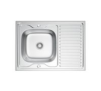 80 x 50 cm Fregadero doble de acero inoxidable, con 2 cuencas, orificio para grifo y juego de sifón, fregadero cocina 2 senos fregadero dos senos kitchen sink (acero inoxidable, 8050DN)