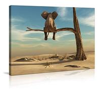 80 x 60 cm Cuadro en Lienzo el Elefante 4010-SCT - Imagen/Impresion/Pintura Listo para Colgar