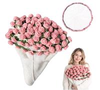 80 x 80 cm Manta de ramo de rosas hecha a mano, manta de ganchillo, color | Ramo de rosas de ganchillo para cumpleaños, día de San Valentín, día de la madre, boda