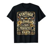 80 Year Old Made in 1946 Retro Floral 80th Birthday Women Camiseta