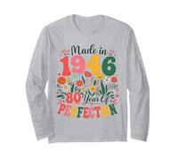 80 Year Old Made in 1946 Retro Floral 80th Birthday Women Manga Larga