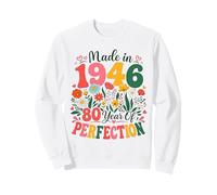 80 Year Old Made in 1946 Retro Floral 80th Birthday Women Sudadera