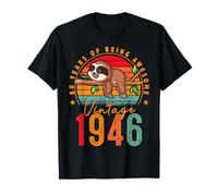 80 Year Old Sloth Vintage 1946 Limited Edition 80th Birthday Camiseta