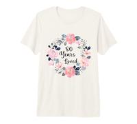 80 Years Loved 80th Birthday Floral 80 Year Old Men Women Camiseta Premium
