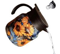 800 ml Floral Pattern Insulated Teapot, Thermal Tea Pot, 14.5x10.5x10.5cm/5.71x4.13x4.13 Inches Tea with Infuser, Thermal for Home, Restaurant, Work Area, Room, Stainless Steel