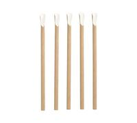 800 pajitas con cucharas, diámetro de papel de 8 mm, 20 cm, color marrón