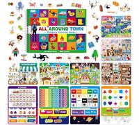 800+ Pegatinas y Libro de Pegatinas de 15 Escenas de la Ciudad, Divertido Libro de Pegatinas Todo alrededor de la Ciudad - Juegos Educativos de Actividad - Ideal para Niños Pequeños, Niños y Niñas