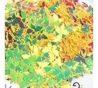 800 piezas de confeti holográfico de PVC con purpurina para manualidades, tarjetas, bricolaje, compromiso, boda, despedida de soltera, cumpleaños, decoración de fiesta de San Valentín (dorado)