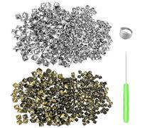 800 Piezas de Perno piramidal Cuadrado, Garra metálica, Perno de remachado, Spike Screw Craft Punk Gun Metal, 7/10 mm para el Proyecto Bricolaje de Ropa y Zapatos (Bronce + Plata)