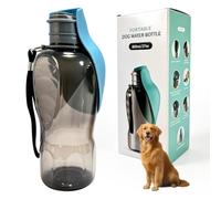 800ML Bebedero Portátil para Perros, Botella Antifugas con Cuenco Plegable de Silicona, Botella Agua Perro 2 in1, para Llevar para Senderismo, Camping, Actividades al Aire Libre - Blauwgrijs