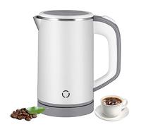800ML Pava Electrica, 600W Jarra Electrica Calentar Agua, Hervidor de Agua Pequeño, Electric Kettle Inoxidable para té Café Leche para Bebés, Sobrecalentamiento Viaje Silencioso (Blanco)