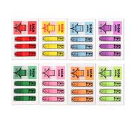 800uds/8 Paquetes Flechas Adhesivas, Sign Here Firmar Aquí Pestañas Coloridas Banderas Adhesivas para Firmar Aquí para Documentos Cuadernos Suministros Escolares para el Hogar y la Oficina
