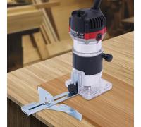 800W 220V Oberfräse Trim Router - Recortadora manual eléctrica para madera de 1/4" con potencia y llave inglesa incluidas, 30000 rpm