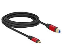 80614 Cable USB B Plug,USB C Plug chapado en oro 3 metros negro 5Gbps DELOCK