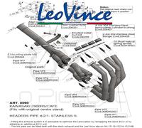 8090 Set Colectores LEOVINCE Kawasaki Z 900 Rs / Café 2020