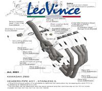 8091 Set Colectores LEOVINCE Kawasaki Z 900 2019