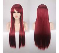 80CM 31 '' Pelucas de cosplay Pelo sintético resistente al calor falso Negro Azul Marrón Rubio Ruso Brasileño Pelucas rectas + gorro de peluca Un tamaño largo Peluca recta 20