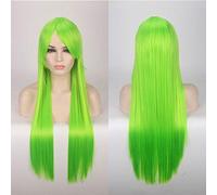 80CM 31 '' Pelucas de cosplay Pelo sintético resistente al calor falso Negro Azul Marrón Rubio Ruso Brasileño Recto Pelucas + gorro de peluca Un tamaño largo Peluca recta 11