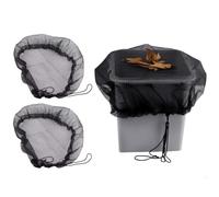 80CM Cubierta de Malla para barriles de Lluvia - 2 Piezas de Red de Barril de Lluvia de con cordón, Cubos de Recogida de Agua, Protector de Tanque para Evitar Hojas caídas en Aleros de jardín