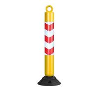 80cm Reflective Traffic Cones - Durable PU Parking Bollards with Base Plate for Driveway and Road(Yellow+red,I pack)