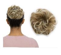 80g moño de rosquilla recto postizos sintéticos Ombre elástico Updo moño esponjoso y desordenado moño para el pelo para mujeres-27T613-28g