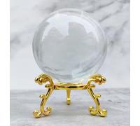 80mm Crystal Decorative Balls with Gold Stand Magic Glass Crystal Ball Divination Crystals Gemstone for Magic,Photography,Family Decorative,F