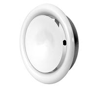 Ø 80mm Difusor de Suministro de Aire - Válvula de Disco Regulada - Rejilla de Ventilación Redonda de Acero - Blanco