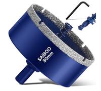 80mm Sierra Perforadora de Diamante con Broca Piloto, Cristal Broca Sierra Perforación de Punta de Diamante para Vidrio Cerámica Mármol Porcelana Azulejos Piedra Caliza