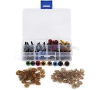 80Pcs 8 Color 10MM 12MM Ojos de Seguridad de plástico con Arandelas Ojos de Seguridad de plástico de Colores Craft Eyes para muñeca, Marioneta, Felpa Animal(10mm)