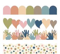 80pcs Bulletin Board Frontera Para Aula Pizarra Decoración Corazón Frontera Dibujo Colorido Frontera Pegatinas de Pared