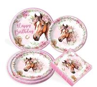 80PCS decoración de cumpleaños del oeste servilletas de fiesta de caballos