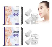 80Piezas Face Lift Tapes Parches Faciales Antiarrugas Lift Adhesivo Facial Invisible Cinta Adhesiva Facial, Tiras de Elevación Facial Banda de Estiramiento Facial en Forma de V para Mujer Maquillaje