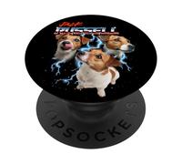 80s 90s JRT Dog Lover Heavy Metal Rock Jack Russell Terrier PopSockets PopGrip Adhesivo