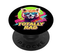 80s 90s Totally RAD Retro Vintage Red Panda Lover PopSockets PopGrip Adhesivo