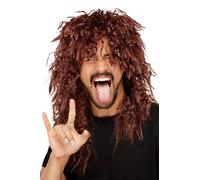 80s Duro Rocker Peluca Hombre Superstar Rock Star Salmonete Disfraz Rubio Marrón