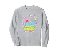 80s Hair Don't Care - Declaración de Moda Retro para Mujer Sudadera, Unisex para Adultos, Gris Jaspeado, S