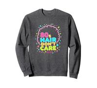 80s Hair Don't Care - Declaración de Moda Retro para Mujer Sudadera, Unisex para Adultos, Jaspeado Oscuro, XXL